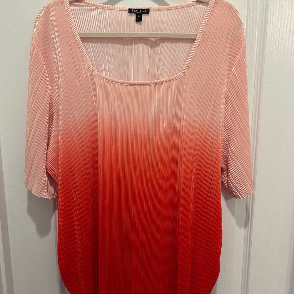 Sami & Jo Size 3X Elegant Ombre Red and Pink Women's Top